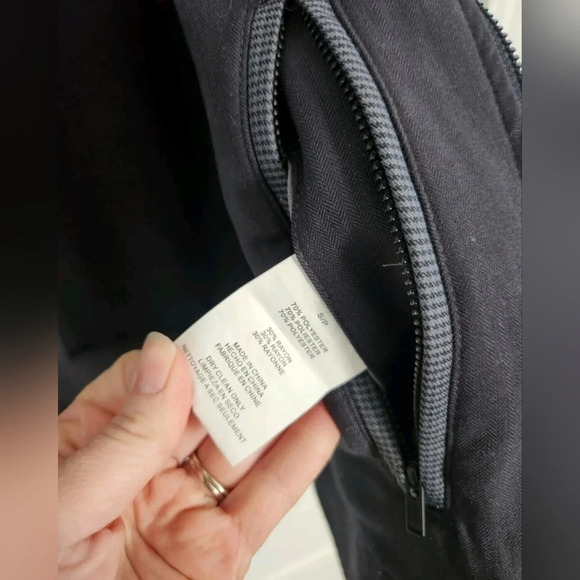 Vince Camuto zip up navy blue soft shell Moto Jacket bikercore Woman small - Picture 4 of 11